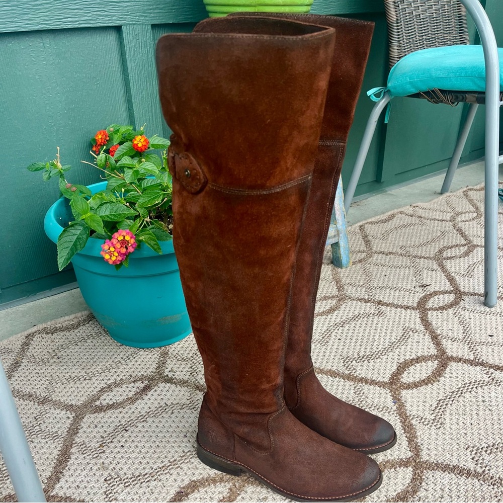 FRYE Over the Knee leather Suede Equestrian Riding tall Boots 7B
